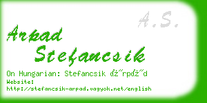 arpad stefancsik business card